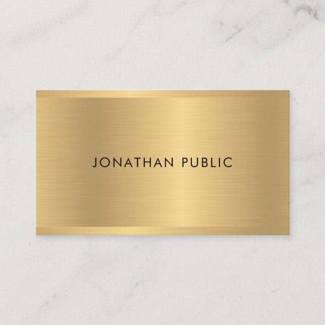 Faux Gold Elegant Modern Luxurious Template Business Card (Front)