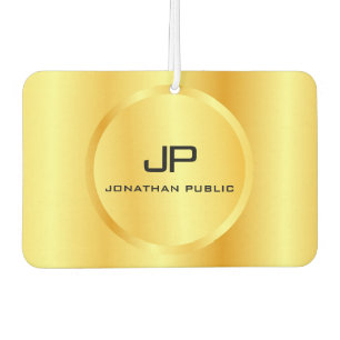 Faux Gold Elegant Modern Monogram Template Car Air Freshener