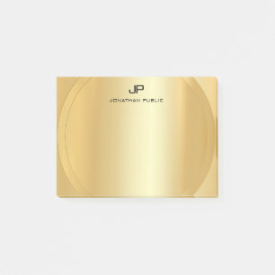 Faux Gold Elegant Modern Monogram Template Post-it Notes