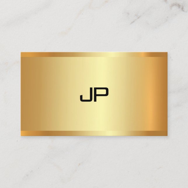 Faux Gold Elegant Modern Template Sophisticated Business Card (Front)