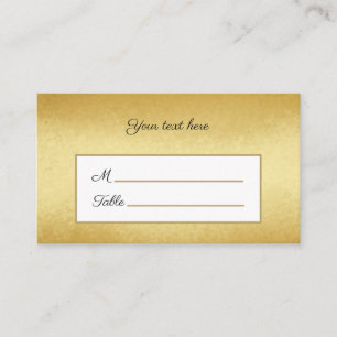Faux Gold elegant Personalised Place Card