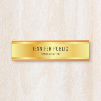 Faux Gold Elegant Rose Gold Modern Template Door Sign