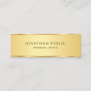 Faux Gold Elegant Simple Template Modern Mini Business Card