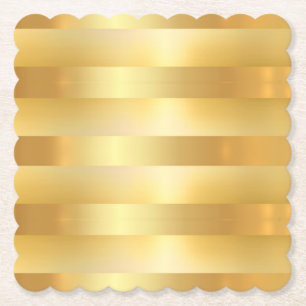 Faux Gold Elegant Trendy Modern Blank Template Paper Coaster