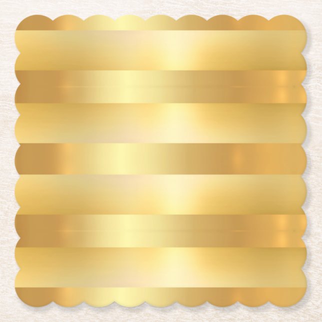 Faux Gold Elegant Trendy Modern Blank Template Paper Coaster (Front)