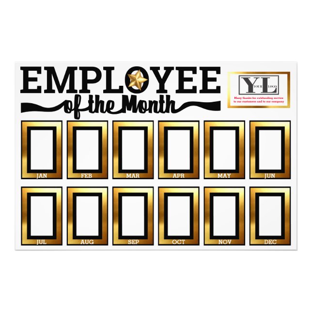 Faux gold employee of the month photo display (Front)