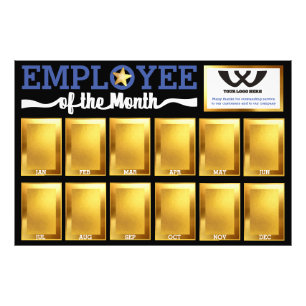 Faux gold employee of the month photo display print