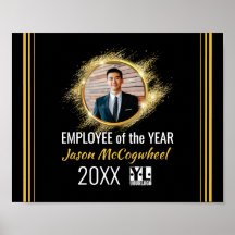 Faux gold employee of the year certificate