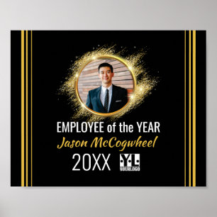 Faux gold employee of the year certificate poster