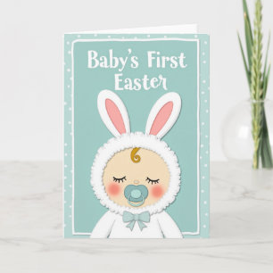Faux Gold First Easter Baby Card