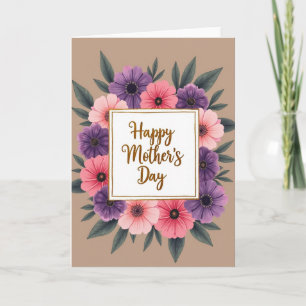 Faux Gold Floral Greeting Card