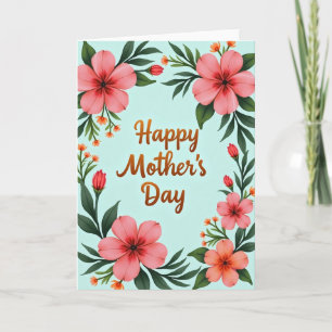 Faux Gold Floral Mothers Day Card