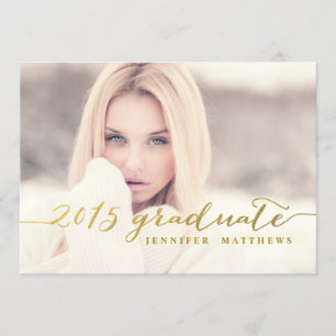 Faux Gold Foil 2015 Graduation Party Invitation