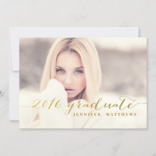 Faux Gold Foil 2016 Graduation Party Invitation