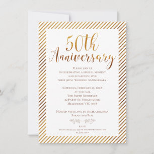 Faux Gold Foil 50th Wedding Anniversary Invitation