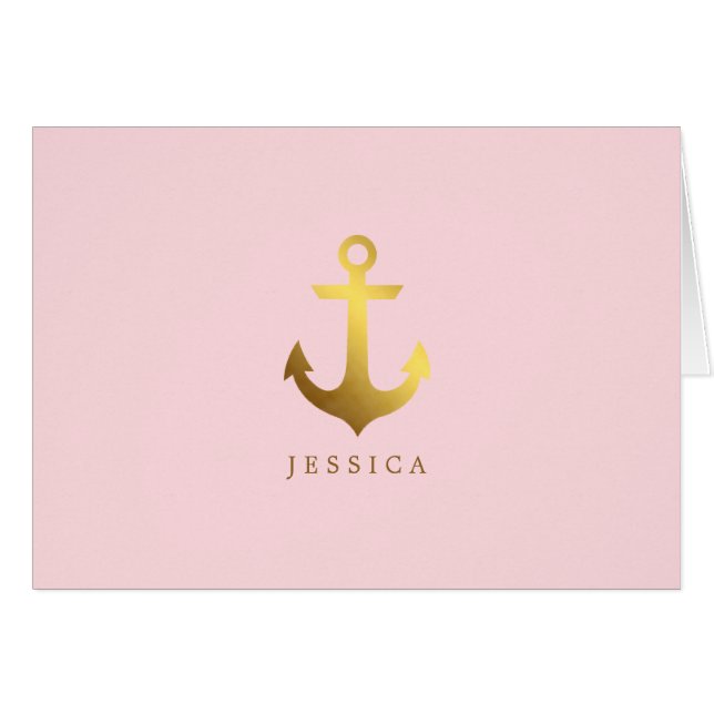 Faux Gold Foil Anchor Personalised (Front Horizontal)