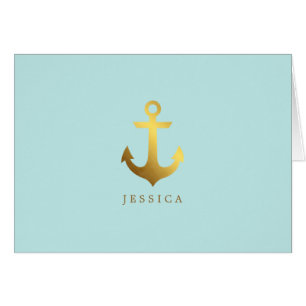 Faux Gold Foil Anchor Personalised
