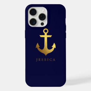 Faux Gold Foil Anchor Personalised iPhone Case