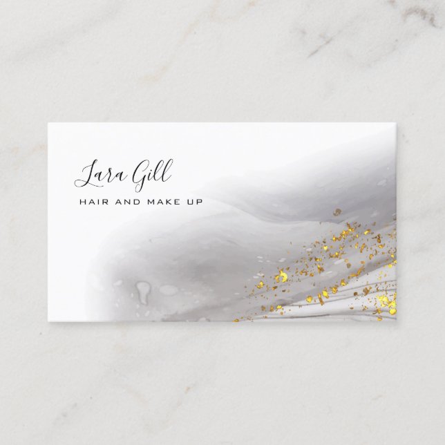faux gold foil and watercolor business card (Front)