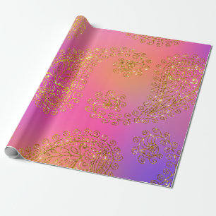 Faux Gold Foil Arabian Bollywood Wrapping Paper