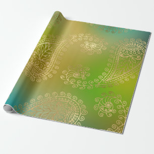 Faux Gold Foil Arabian Bollywood Wrapping Paper