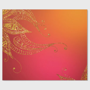 Faux Gold Foil Arabian Bollywood Wrapping Paper