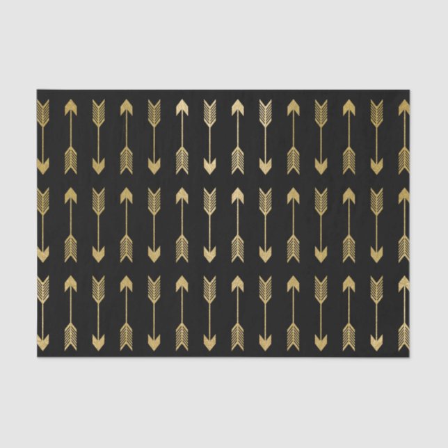 Faux Gold Foil Arrows Pattern Tissue Paper (Front)