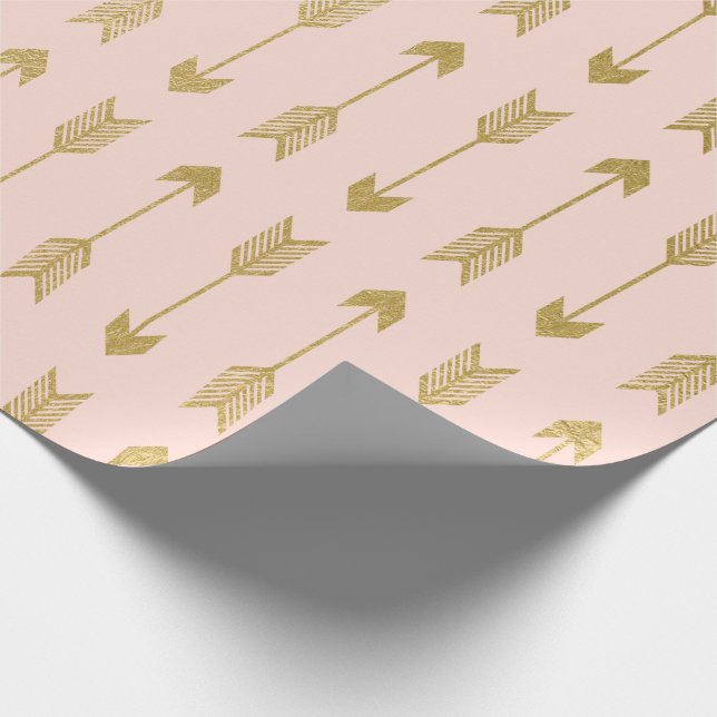 Faux Gold Foil Arrows Pattern Wrapping Paper (Corner)