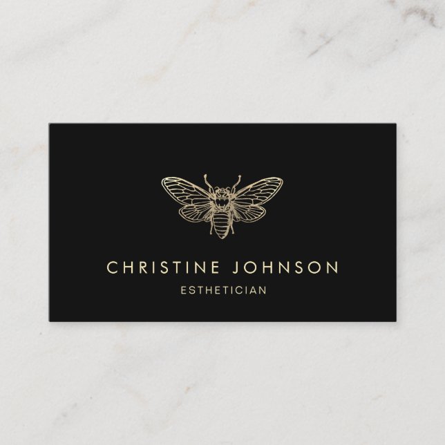 faux gold foil bee design logo business card (Front)