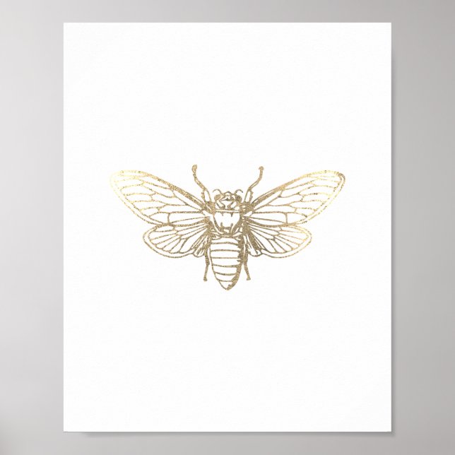 faux gold foil bee poster (Front)