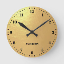 Faux Gold Foil Black Numbers Custom Name
