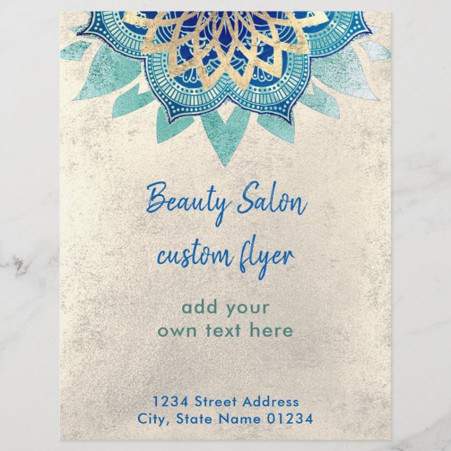 FAUX gold foil blue lotus logo Flyer (Front)