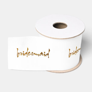 Faux Gold Foil Bridesmaid Grosgrain Ribbon