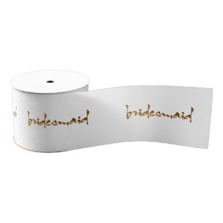 Faux Gold Foil Bridesmaid Grosgrain Ribbon