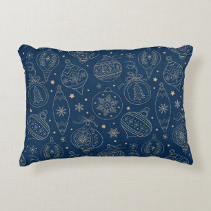Faux Gold Foil Christmas Tree Decoration Pattern Decorative Cushion