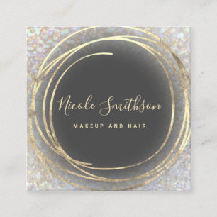 FAUX gold foil circle Square Business Card