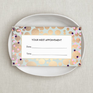 Faux Gold Foil Circles Confetti Appointment Card