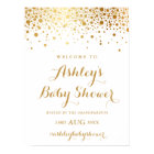Faux Gold Foil Confetti Baby Shower Welcome Sign