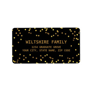 Faux Gold Foil Confetti Black Label