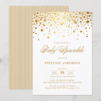 Faux Gold Foil Confetti Dots Baby Sprinkle