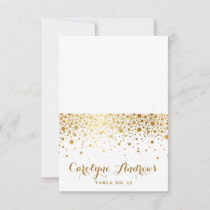 Faux Gold Foil Confetti Dots Elegant Place Cards I