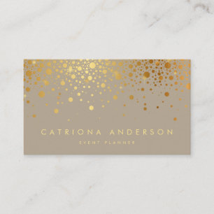 Faux Gold Foil Confetti Dots Modern Business Card