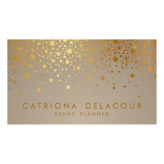 Faux Gold Foil Confetti Dots Modern Business Card