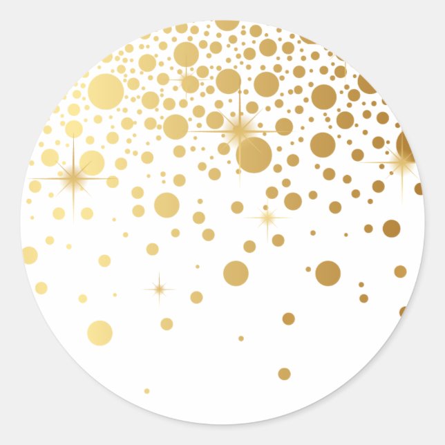 Faux Gold Foil Confetti Dots Sticker I (Front)