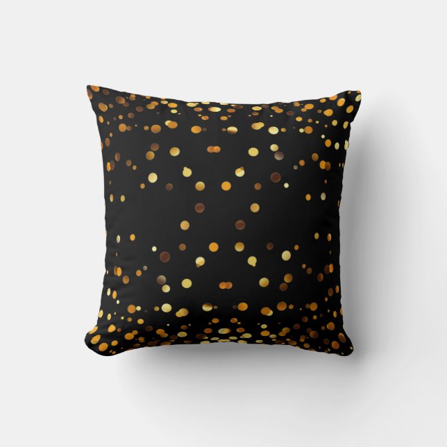 Faux Gold Foil Confetti Elegant Sparkles Cushion (Front)