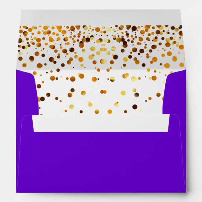 Faux Gold Foil Confetti Elegant Sparkles Envelope (Back (Bottom))