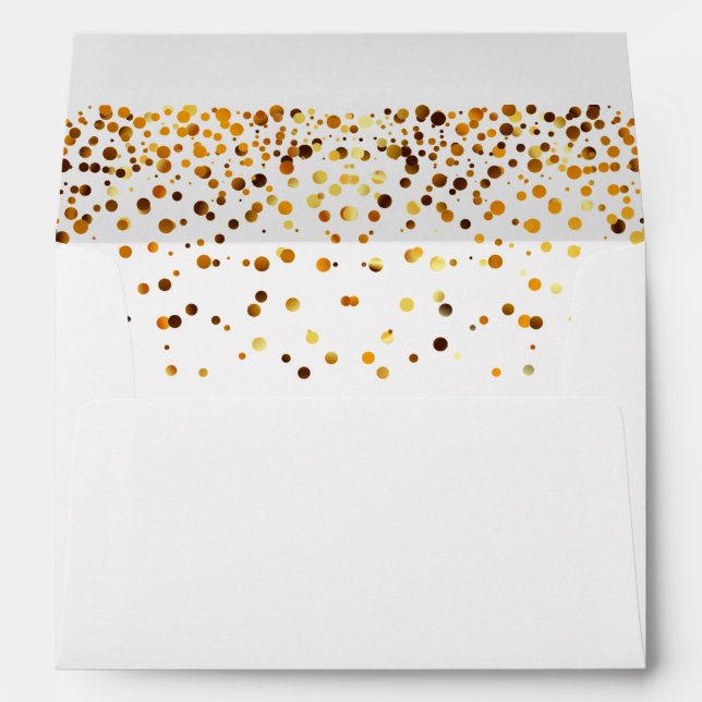 Faux Gold Foil Confetti Elegant Sparkles Envelope (Back (Bottom))