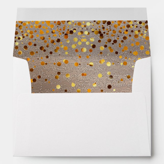Faux Gold Foil Confetti Elegant Sparkles Envelopes (Back (Bottom))