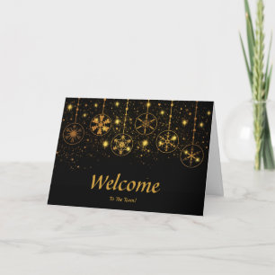 Faux Gold Foil Confetti Elegant Sparkles Welcome C Card