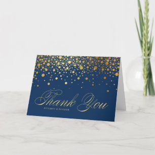 Faux Gold Foil Confetti Elegant Thank You Card